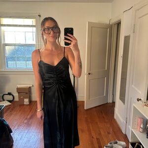 Little Black Satin Dress